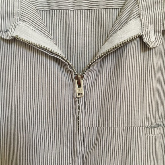 Calvin Klein Mens Casual Long Sleeve Pinstriped Body Fit Zip Gray Cotton 2XL - Picture 4 of 7